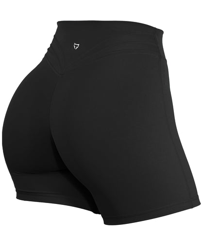 TomTiger Workout Shorts for Women High Waist Gym Fitness Running Yoga Bike Active Exercise Women's Short Tummy Control 5" (L, Black)