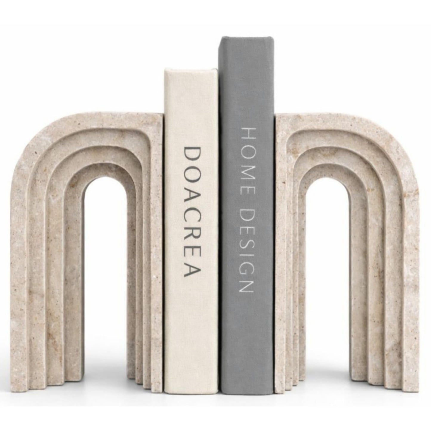 Decorative Bookends for Shelves – Heavy Duty Book Ends for Heavy Books, Stone-Inspired Composite Bookends, Non-Slip Base, Modern Home Office Decor, Gift Box Included, Set of 2