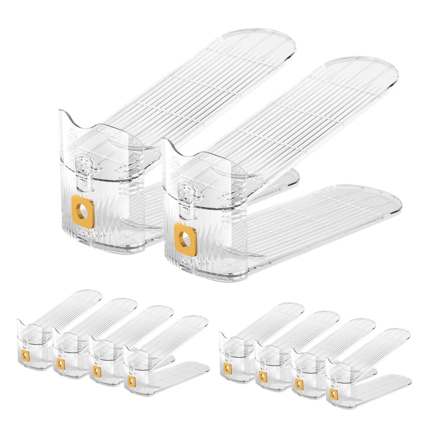 CiBiZi Shoe Slots Organizers 10Pack Shoe Stacker Adjustable Space Saver 50% Shoe Rack Holder Oraganizers for Closet Cabinet Storage Clear