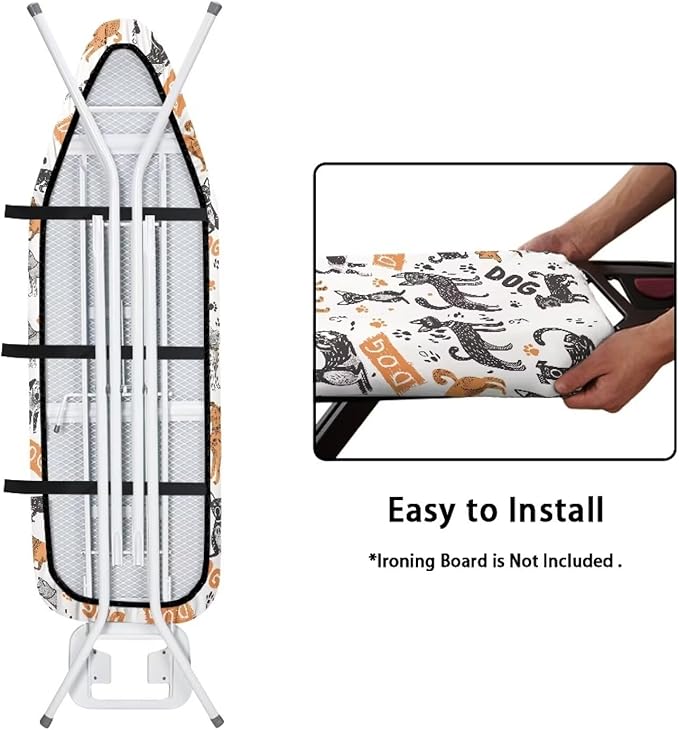 Sprowallow Cartoon Dog Ironing Board Cover and Pad Standard Size Silicone