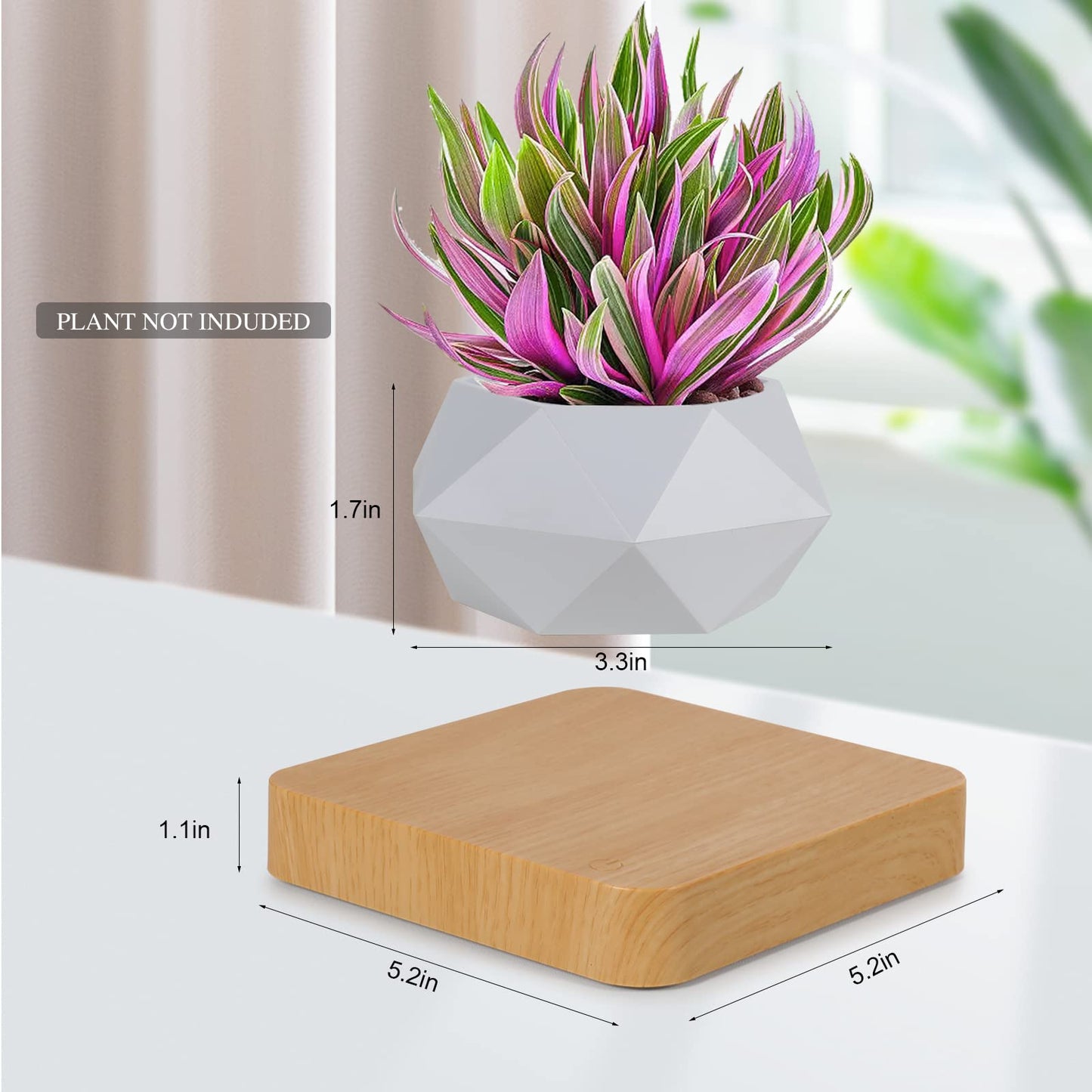 Babook Levitating Air Bonsai Pot, Cool Stuff,Rotation Flower Pot Planters, Potted Plant Home Desk Decor in Flower Pots & Planters from Home & Garden on (Light Color)