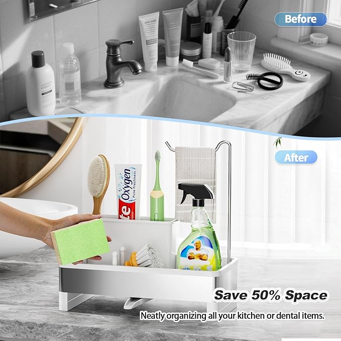 Ewaiira Stainless Steel Sink Caddy, Sponge Holder
