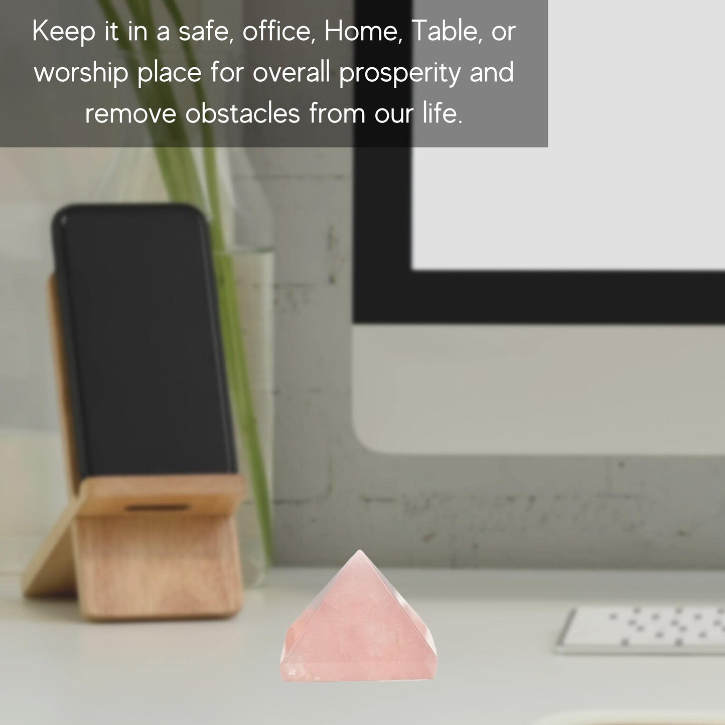 Amazing Gemstone Rose Quartz Pyramid Crystal Healing Stones - 1" Great Pyramid Figurine of Natural Stone Pyramid for Meditation, Reiki, Chakra Balancing and Crystal Pyramids Grid