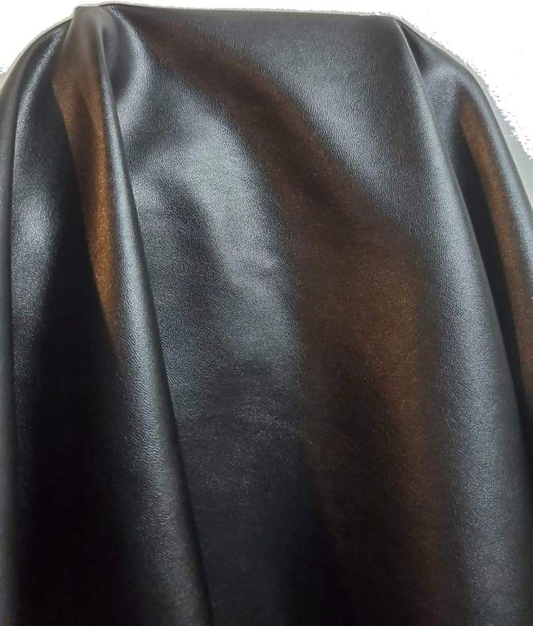 NAT Leathers | Black Garment Soft Faux Vegan Leather PU | by The Yard Synthetic