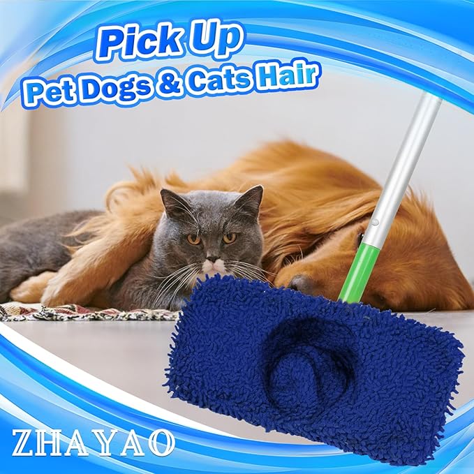 Coral Fleece Mop Pads, Reusable Wet/Dry Compatible