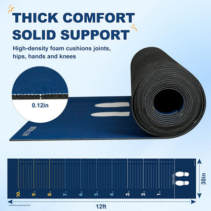 Standing Broad Jump Mat, Long Jump Training Mat with Clear Measurement Marks, Non Slip Broadjump Mat for Home, Gym and School PE