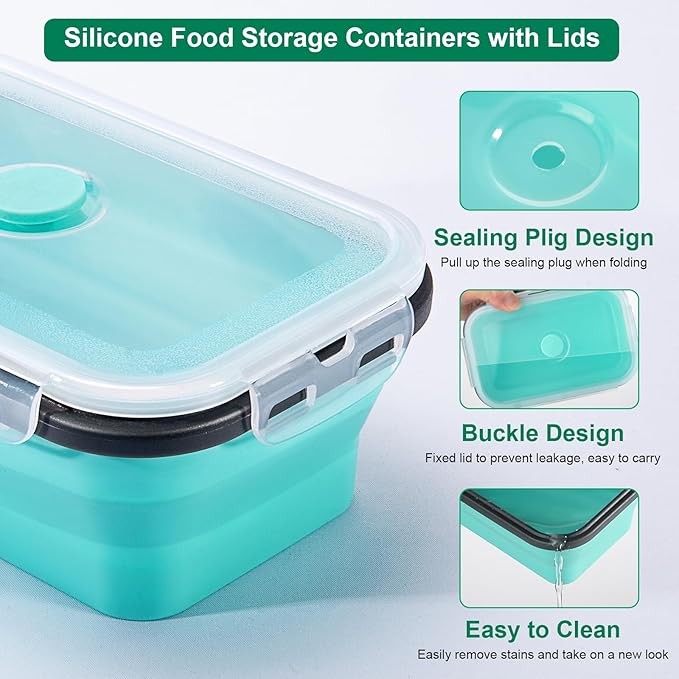 Sudaya 4 Pack Collapsible Food Storage Containers