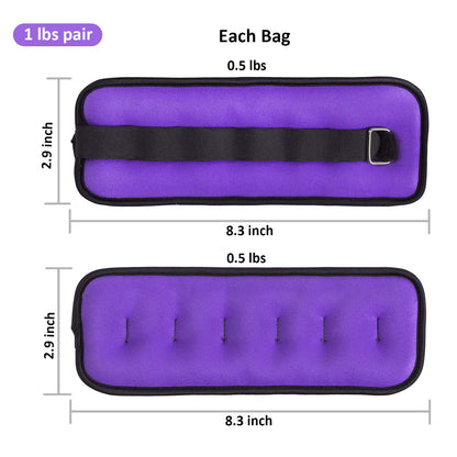 Vaupan Ankle/Wrist Weights, Small Leg Arm Hand Cuff Weights for Women Kids, Exercise Equipment with Adjustable Straps for Fitness Gym Dancing Walking Jogging Gymnastics Aerobics (1 Pair)