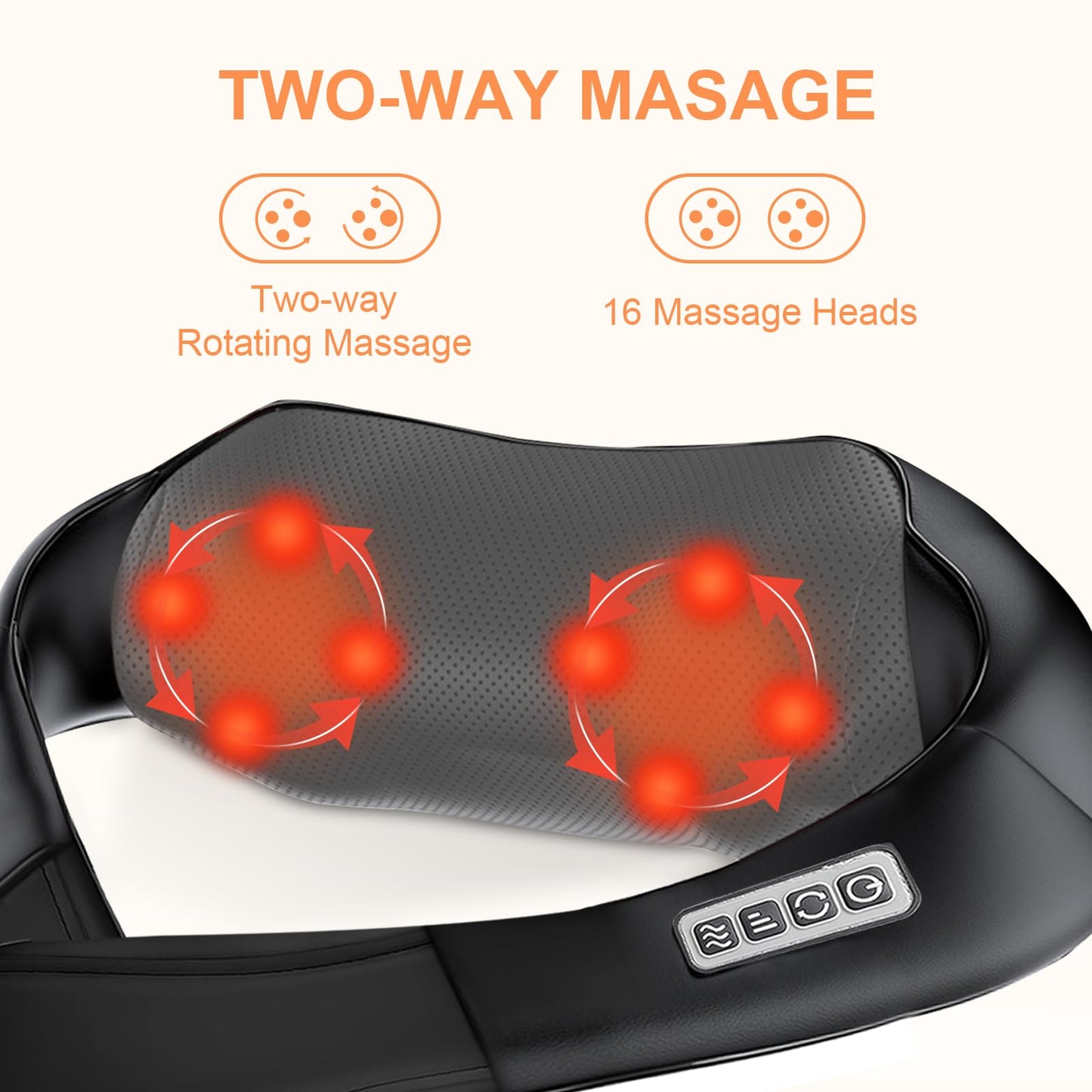 ifgoooo Neck Massager,Gifts for Women Men Mom Dad - Shiatsu Back and Neck Massager,Shoulder Massager Deep Tissue with Heat,Electric 4D Massage Pillow(NOT Cordless)