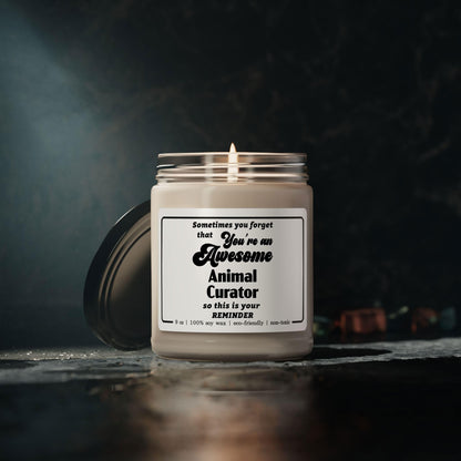Animal Curator Candle Gifts for Women Men - Appreciation Thank You Birthday Retirement Graduation - Coworker Zoo Curator Employee Boss Manager - 9oz Soy Wax Cinnamon Vanilla Scent