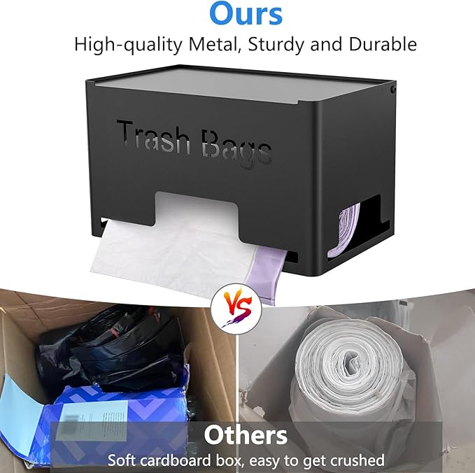 Extra Large Trash Bag Holder Dispenser, Metal Garbage Bag Dispenser Roll Holder