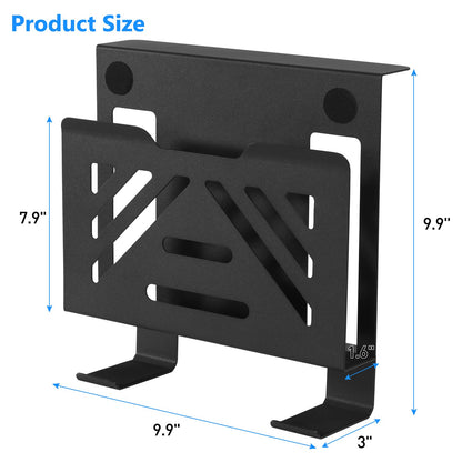 MAXECHO Desk Side Storage, Under Desk Laptop Mount, Table Side Hanging File Organizer, No Drill Clamp On Cable Management Tray, Laptop Holder with Magnetic Pen Holder for Office and Home, Load 22 Lbs