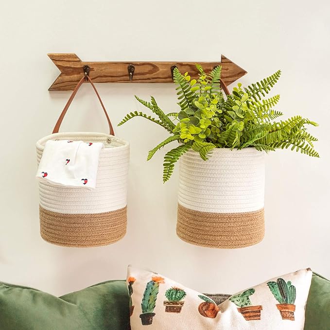 Goodpick 2pack Jute Rope Hanging Basket