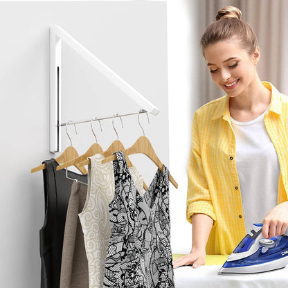 Anjuer Drying Rack Wall Mounted Clothes Hanger Folding Wall Coat Racks Aluminum Home Storage Organiser Space Savers