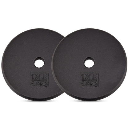 Yes4All Standard 1" Cast Iron Weight Plate - Ideal for Strength Training - Multiple Weight: 5LB to 25LB (Single & Set of 4)