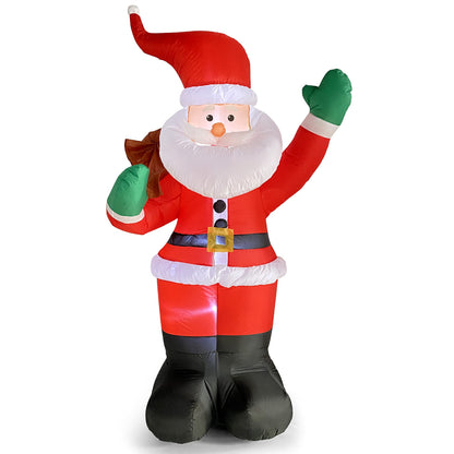 COOLWUFAN 6 FT Christmas Inflatables Santa Claus with Gifts Bag, Christmas Inflatables Outdoor Decorations, Built-in LED Lights Holiday Blow Up Yard Decoration Clearance for Yard, Holiday, Parties