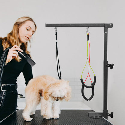 Urban Deco Dog Grooming Arm with Clamp Innovative Portable Two Grooming Arms - 33.5 inch Height Adjustable and Free Two No Sit Haunch Holder for Large and Small Dogs,Cats Grey