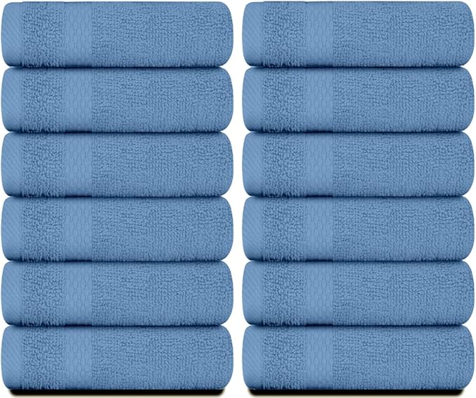 White Classic Luxury Cotton Washcloths 13x13 Inch