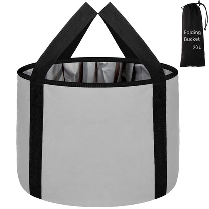 Foot Bath Basin 20L Collapsible Bucket, Portable Foot Soak Tub Feet Soaking Bucket for Outdoor Travel, Camping, Fishing(Black)
