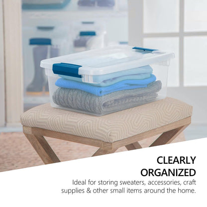 Tribello Clear Plastic Storage Bins with Lids Stackable Storage Bins (15 Quart)