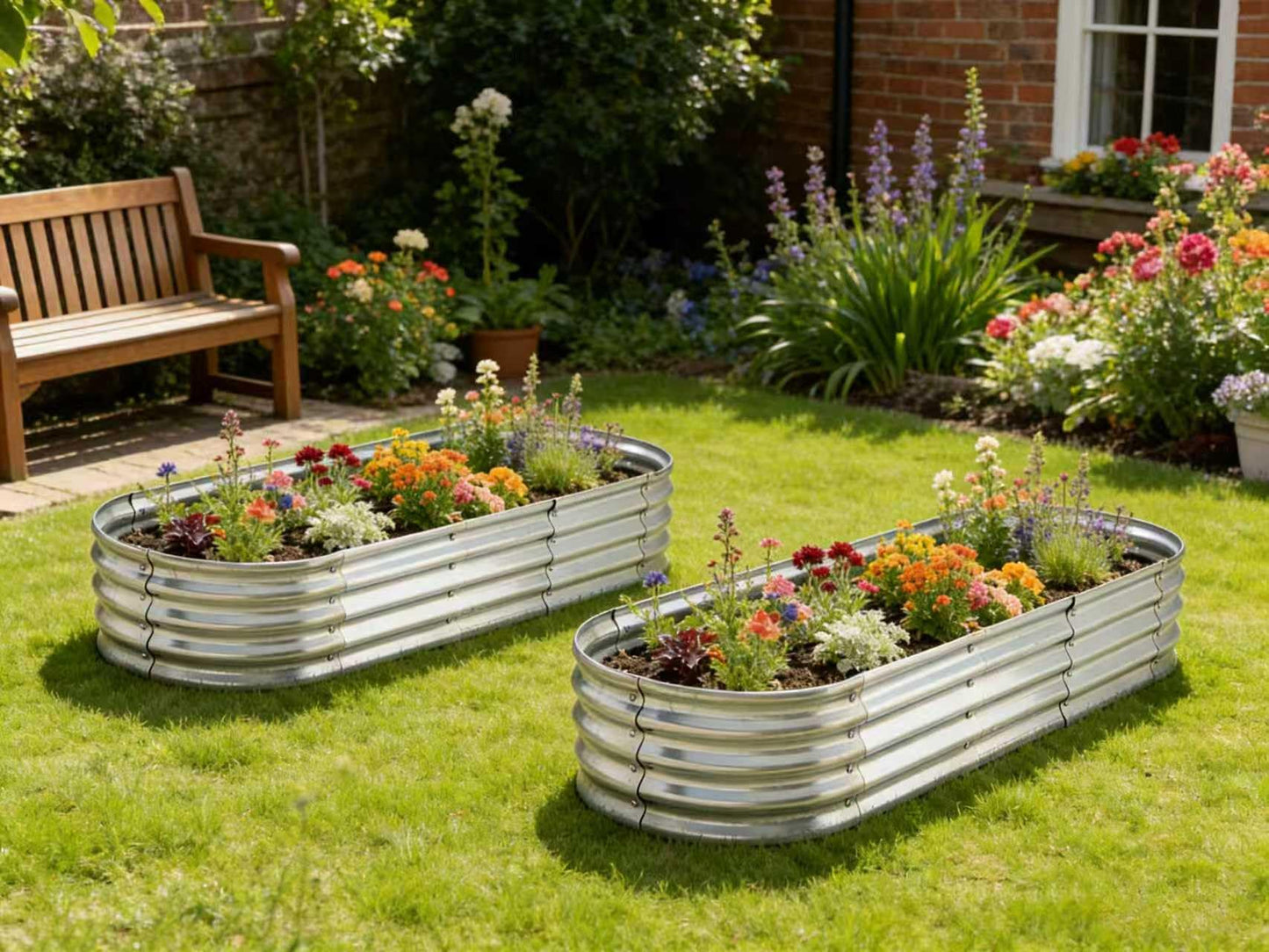 Yararday 6 ft x 2 ft Raised Garden Bed Metal Elevated Planter for Vegetable Flower Herb (2pk)