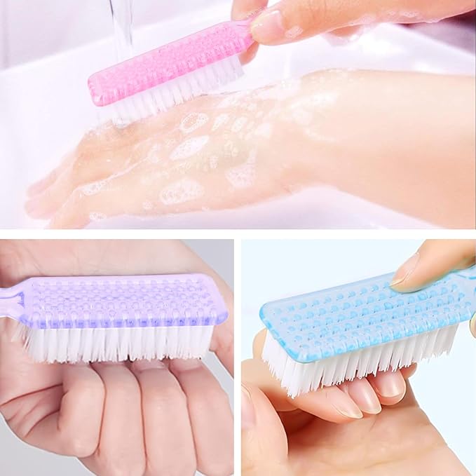 NICEMOVIC 20 Pcs Nail Brush for Cleaning Fingernails, Handle Grip Nail Scrubber