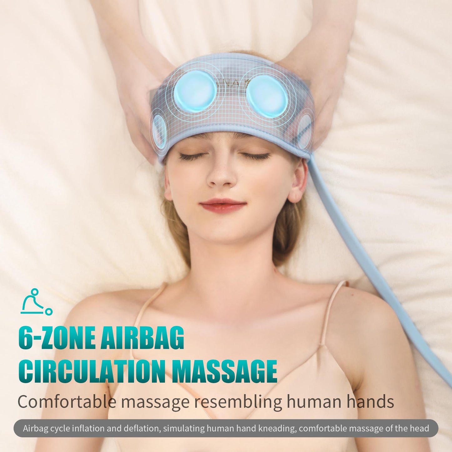TLINNA Head Massager,Scalp Massager,Relief Headaches,Fatigue,Stress,Sleep aid,Hangover with Airbag Kneading,Constant Temperature Hot Compress for Head