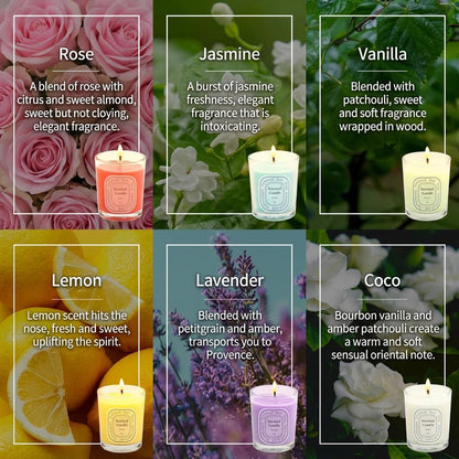 6 Pack Scented Candles Gift Set for Women, 6 Assorted Fragrances Soy Wax Aromatherapy Candles for Home Bath, Mini Stress Relief Candles for Birthday Mother's Thanksgiving Day with Shockproof Gift Box
