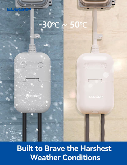 ELEGRP PQR20 Outdoor Smart Plug Waterproof IP66, WiFi Plug with 2 Individually Sockets, Compatible with Alexa & Google Assistant, Smart Outdoor Outlet for String Lights, UL Certified, 2 Pack, Black