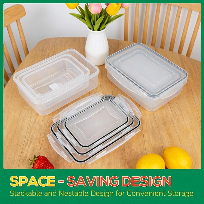 6 Pack Large Food Storage Containers