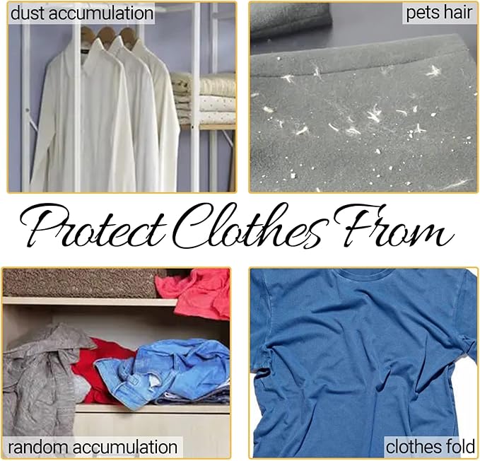 50 Pack 23.6x40inch Clear Plastic Clothes Covers