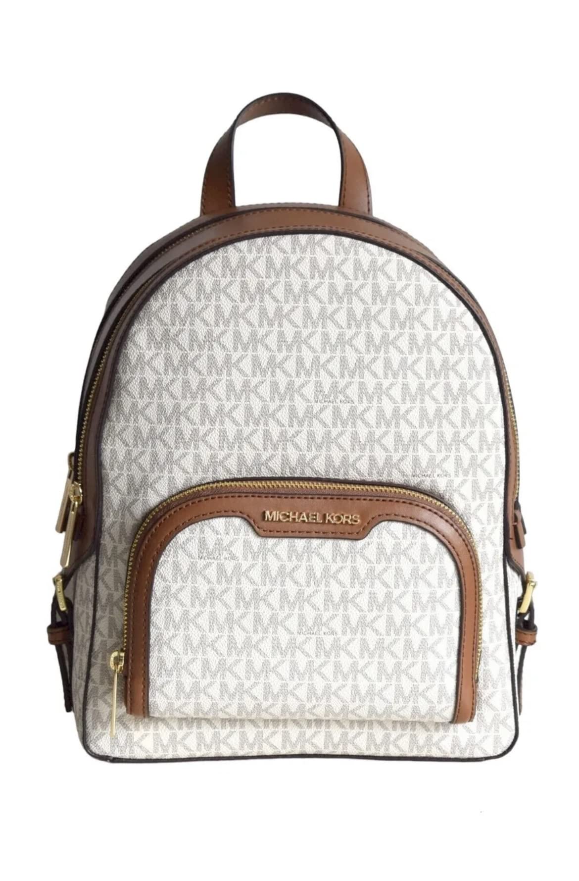Michael Kors Jaycee Travel Bag Rucksack Size NS White/Brown, vanilla