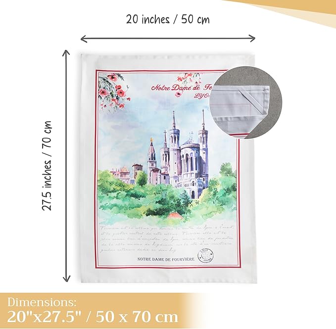 Maison d' Hermine Kitchen Towels Set of 3 100% Cotton 27.50" x 20" Reusable