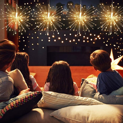 Dreamworth 10 Pcs Total 600 LED Firework Copper Wire Lights, Fairy Twinkle Lights Plug in String Lights 8 Modes Waterproof Starburst Lights for Christmas, Birthday, Bedroom, Corridor Patio, Wedding