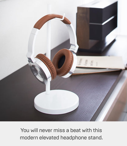 Yamazaki Home Office Desk Headphone Stand - Headset Holder - Round Base, Round, Steel