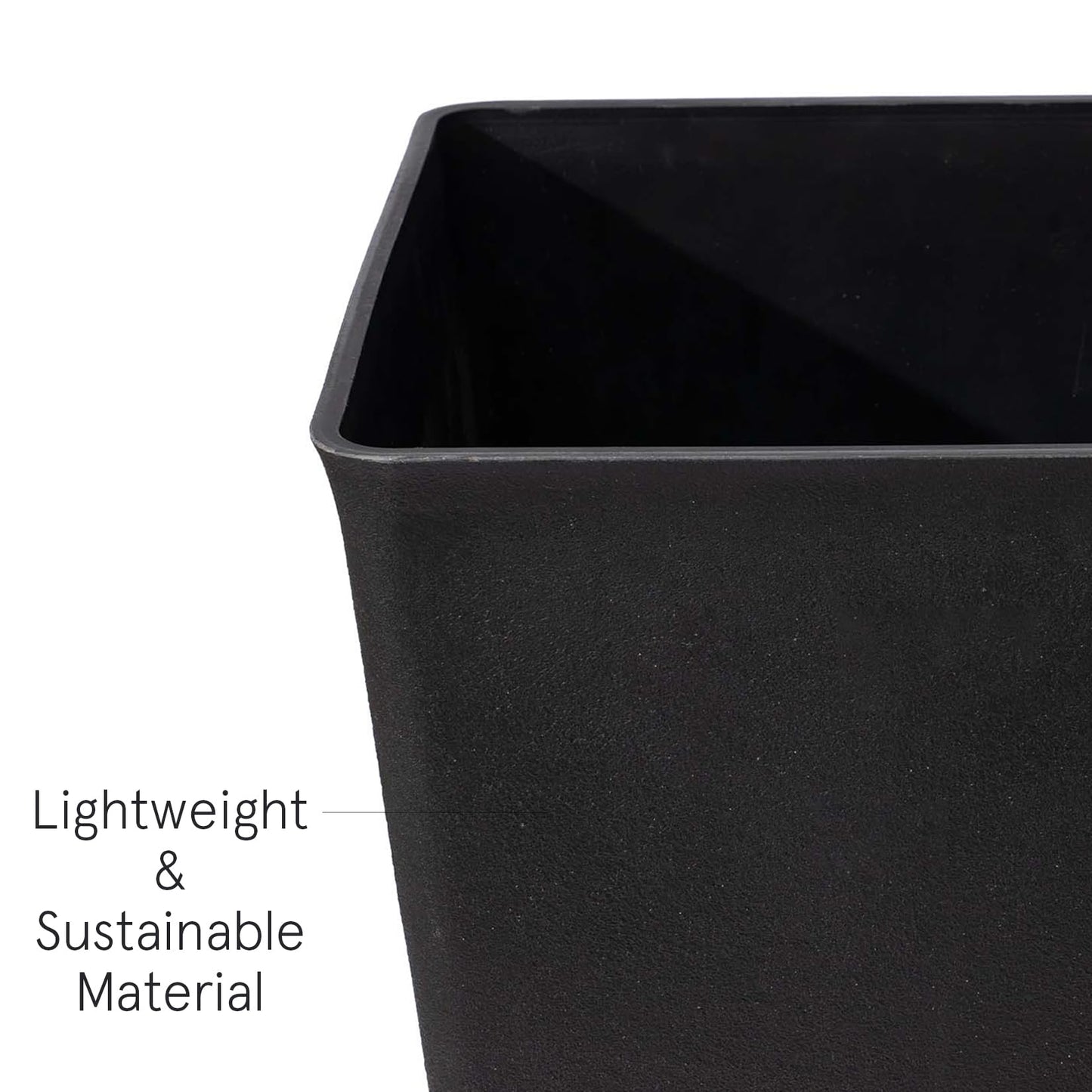 LA JOLIE MUSE 30 inch Tall Black Planters Set of 2, Indoor/Outdoor Rectangular Large V Shaped Taper Planters for Front Door