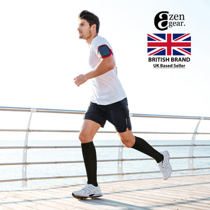 aZengear Compression Socks (20-30mmHg) Anti DVT Air Flying Knee-High Flight Travel Stockings, Swollen Legs, Varicose Veins, Running, Shin Splints Calf Pressure Support, Sports (Black, S/M)