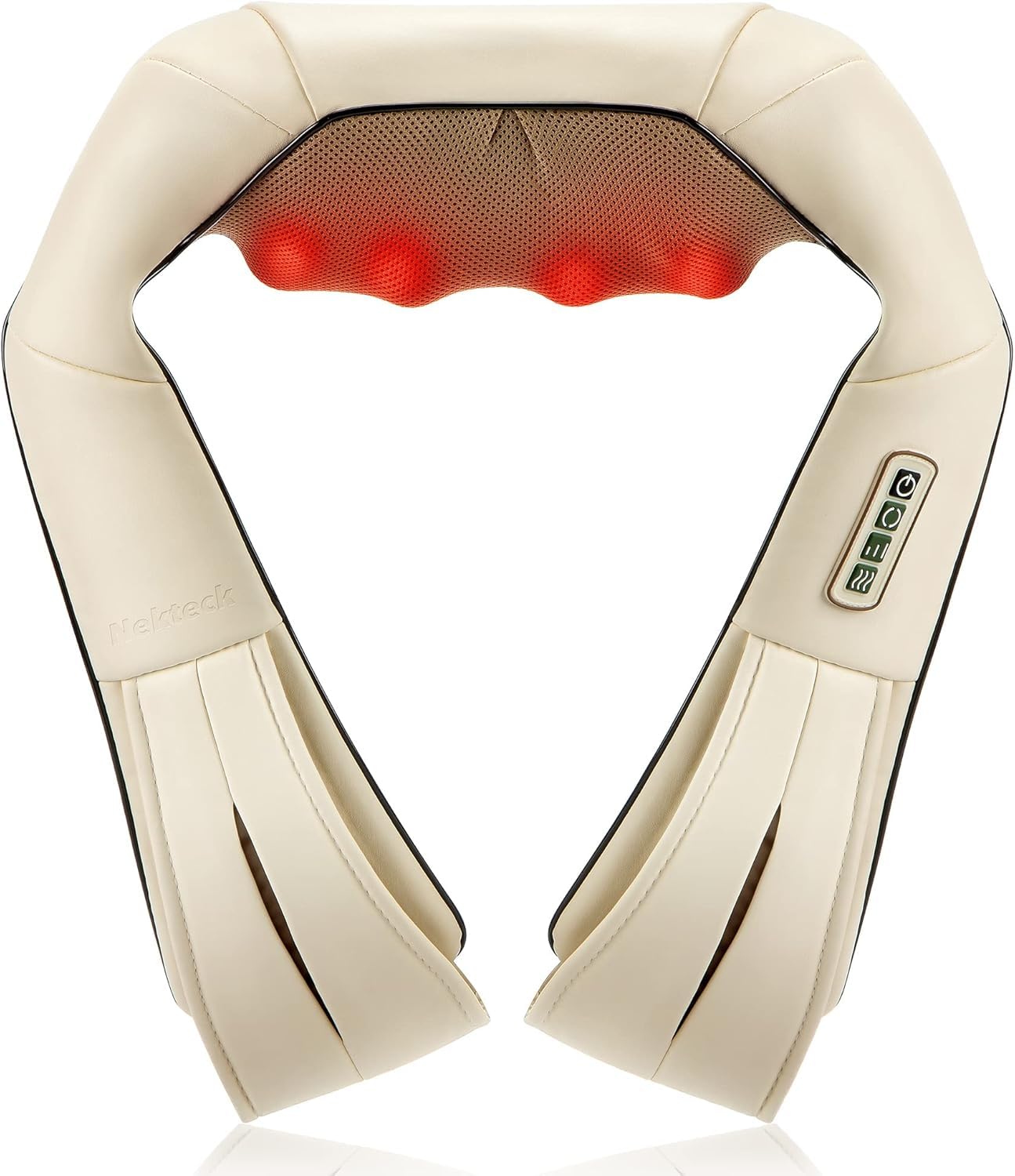 Nekteck Shiatsu Neck and Back Massager with Soothing Heat, Shoulder Massager for Pain Relief Deep Tissue, Electric 3D Kneading Massage Tools for Leg Body Muscle, Corded Power, Gifts for Him Her