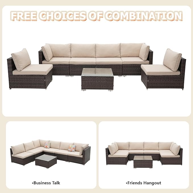 7 Pieces Patio Furniture Set