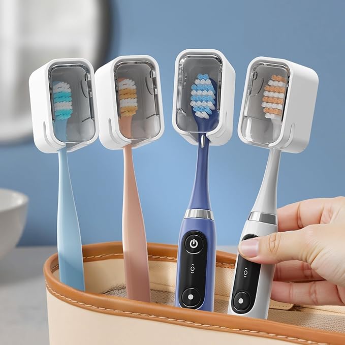 Travel Toothbrush Head Cover 4PCS, Electric Toothbrush Covers Caps, Ventilated