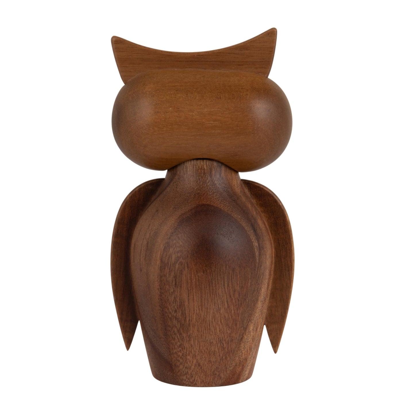 Creative Co-Op Acacia Wood Owl Shaped Salt and Pepper Mill, Natural and Black Finish