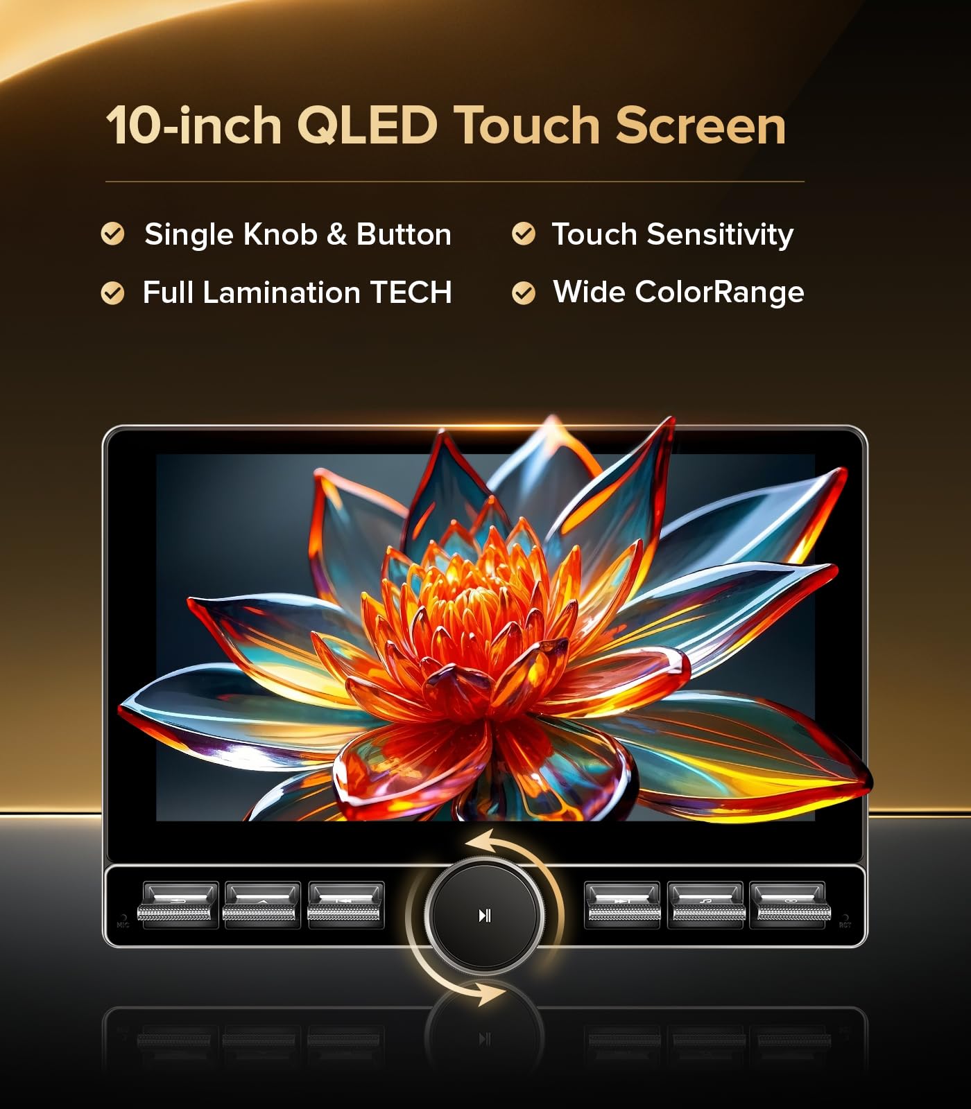 4G RAM+64G ROM Car Stereo for Ford F150 (2004-2008) F250 F350 (2008-2016) Super Duty-Radio Upgrade with Wireless CarPlay Android Auto, Android 13 QLED Touch Screen with Physical Volume Knob Keybutton