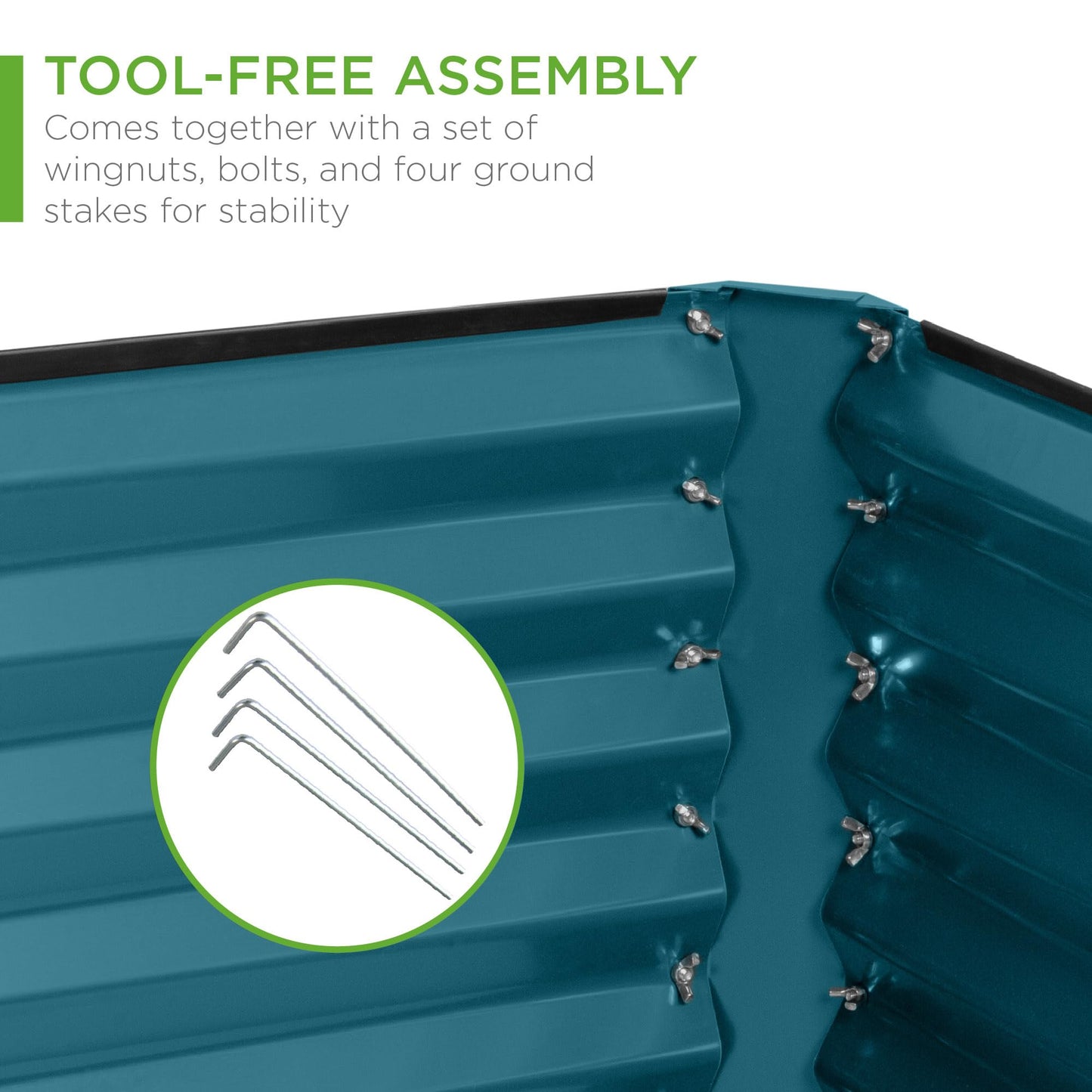 Best Choice Products 6x3x2ft Outdoor Metal Raised Garden Bed, Deep Root Box Planter for Vegetables, Flowers, Herbs, 269 Gallon Capacity, 100% Non Toxic Materials - Peacock Blue