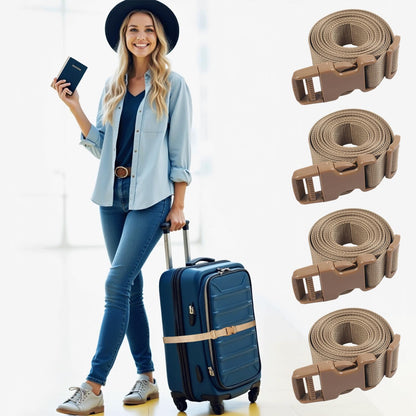 XTACER Backpack Accessory Strap Luggage Straps Cover Strap Sleeping Bag Strap with Buckle (TAN - Release Buckle Straps (4-Pack))