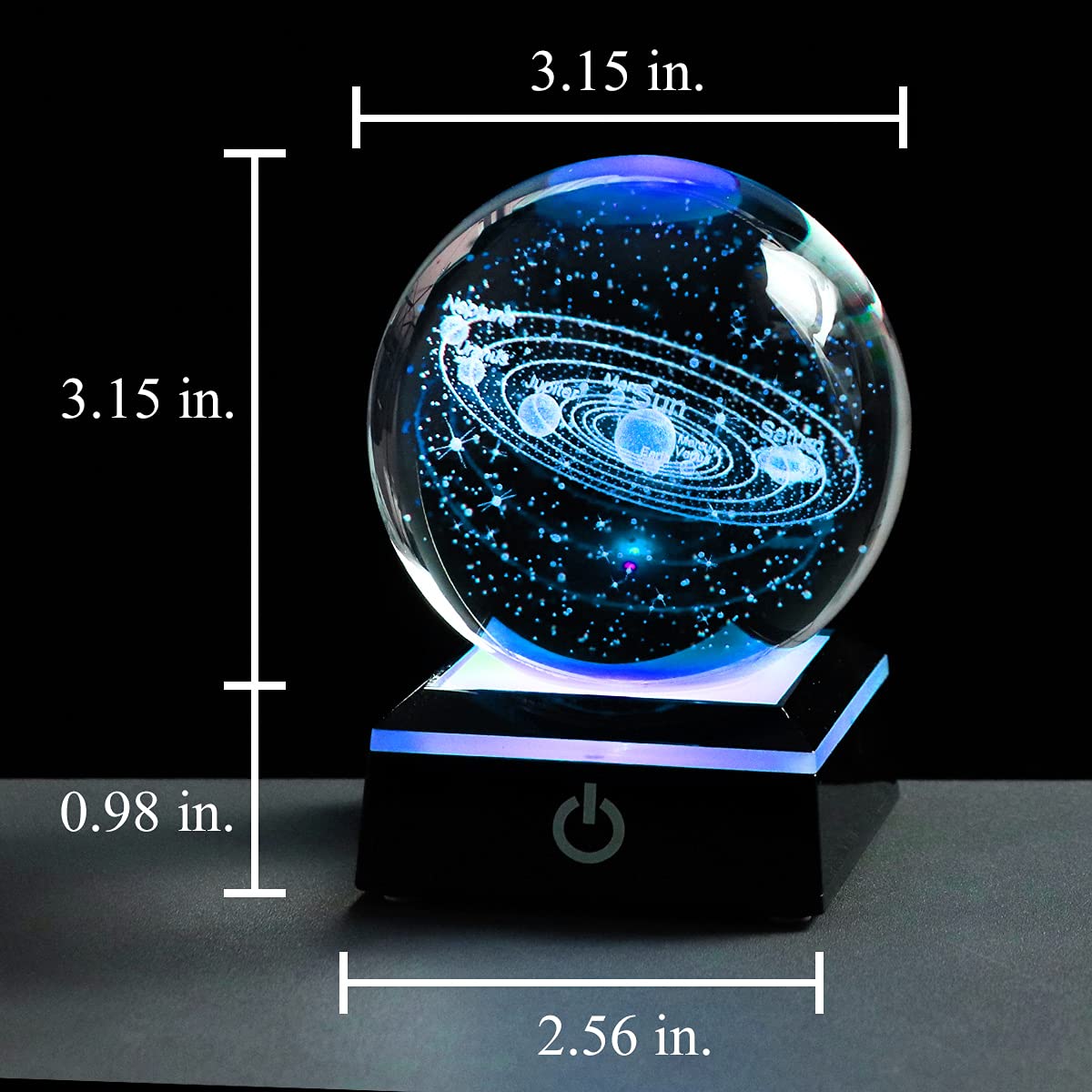 Qianwei 3D Solar System Model Crystal Ball Astronomy Gifts Men Space Decor