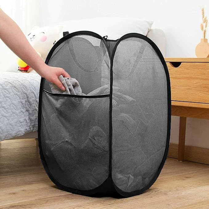 Pop Up Laundry Hampers, Collapsible Mesh Laundry Baskets