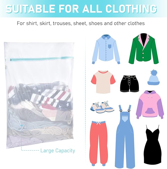 OTraki Large Mesh Laundry Bags 28x35 inch Zipper Mesh Lingerie Bags