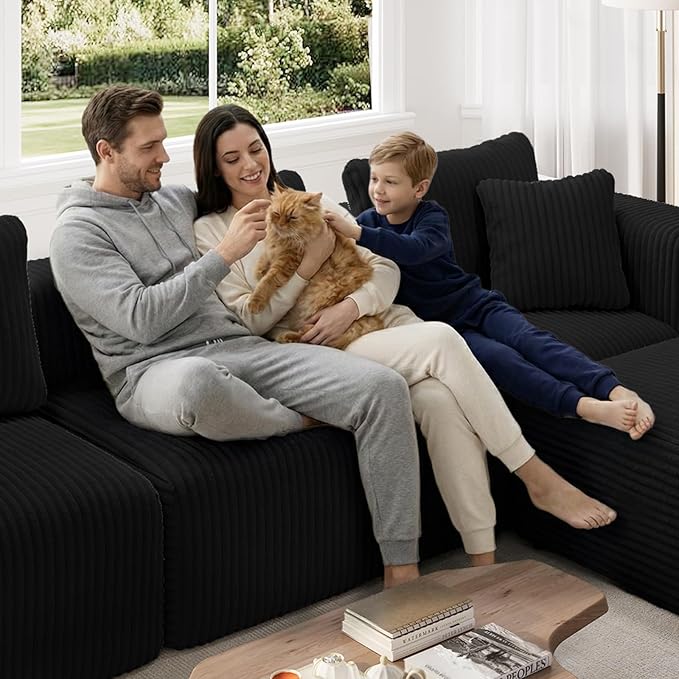 Novilla 106" Modular Sectional Sofa, Modern Cloud Sectional Couch