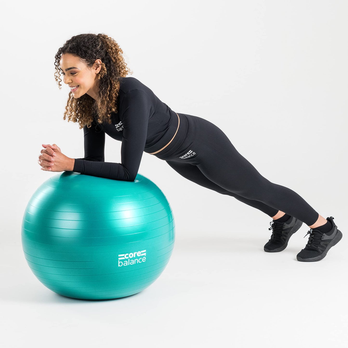 Core Balance Anti Burst Gym Ball, 45-85cm With Hand Pump (65cm, Teal)