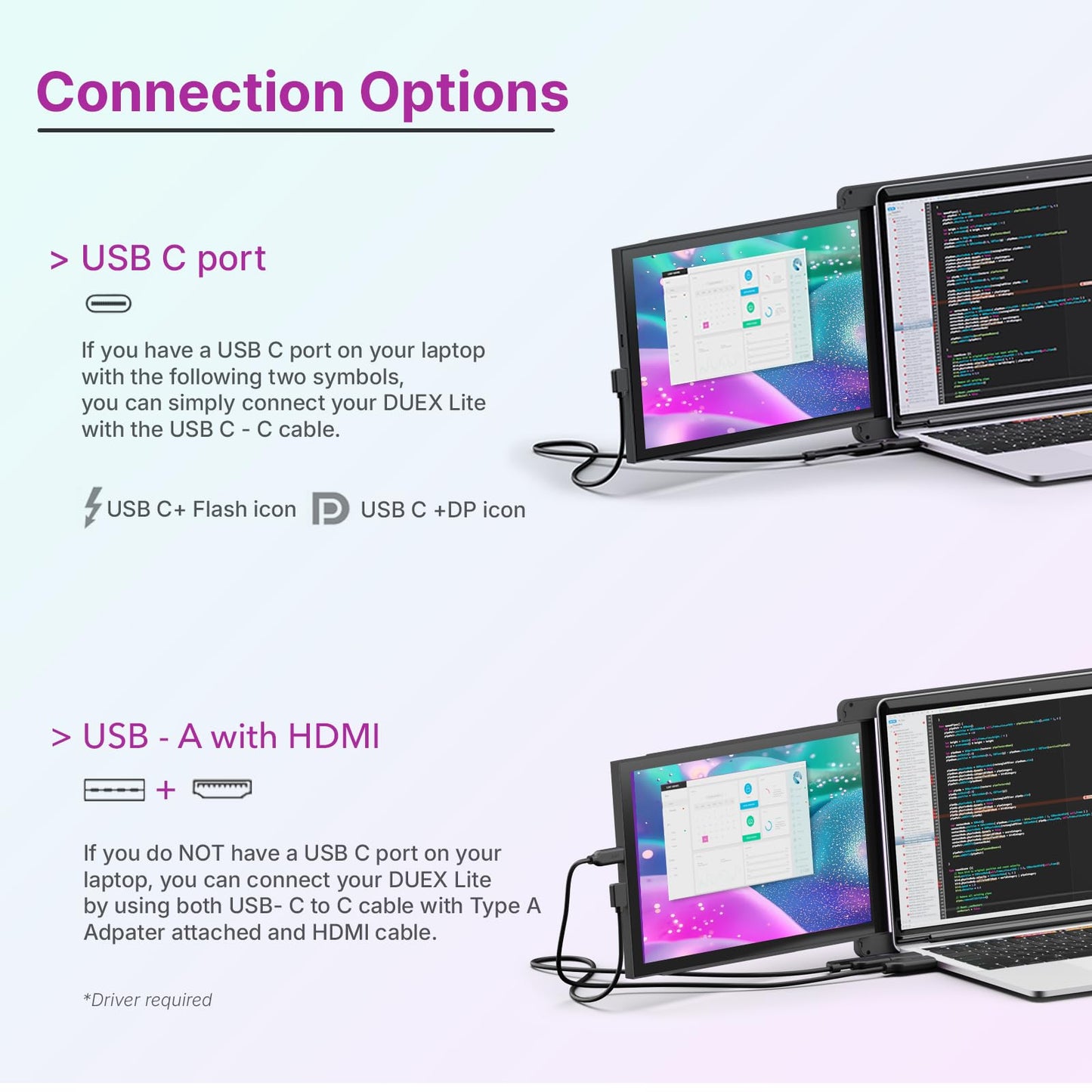 Duex Lite New Mobile Pixels Portable Monitor (2025 Upgraded), 12.5" Full HD IPS Laptop Screen Extender, USB C/HDMI Powered Plug and Play,Windows/Mac/Android/Switch Compatible (Jadeite Green)